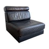 De sede 'ds-77' sofa bed in black leather, 1-seater module