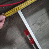 vintage white wall shelf 3 shelf rod with red hooks