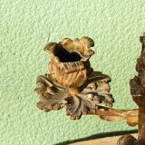 Pair of bronze candlesticks, rococo, 2 lights