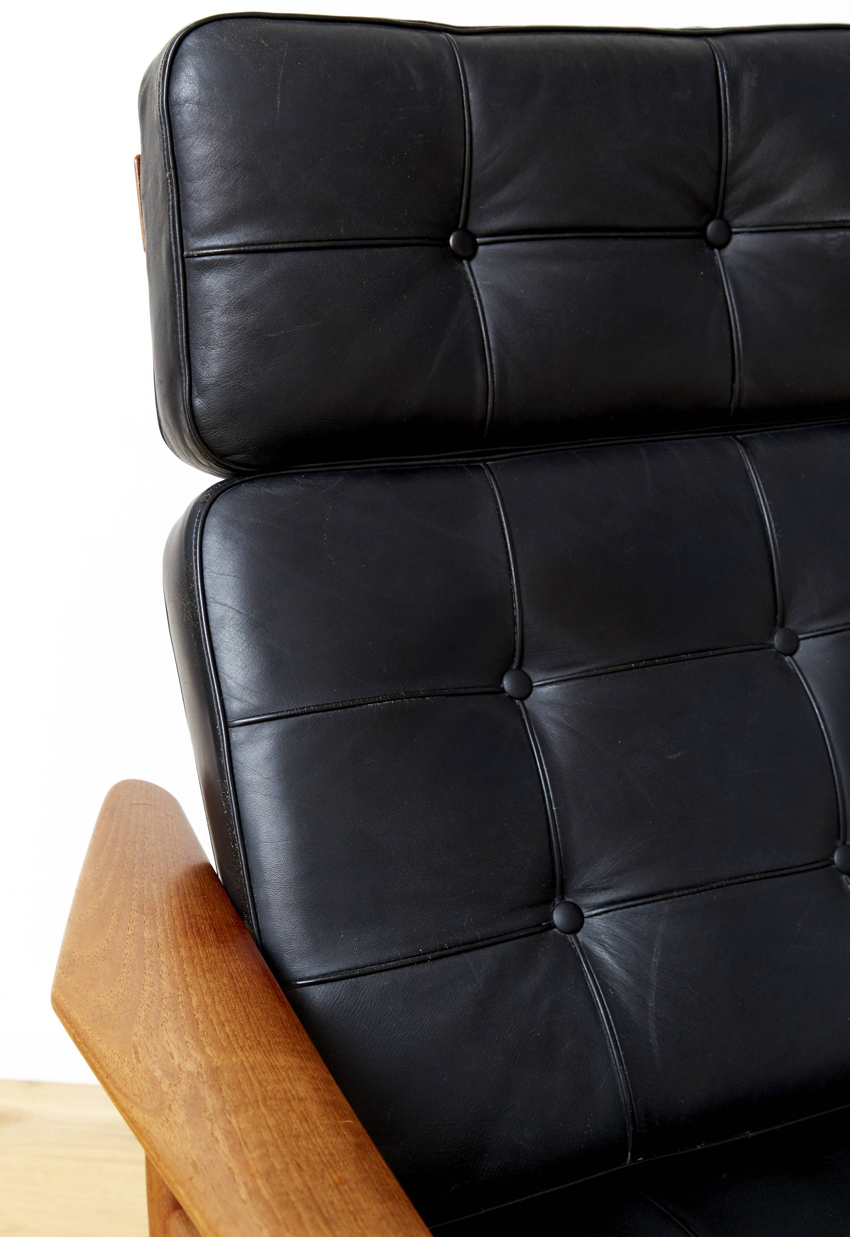 Arne Vodder Lounge Chair & Ottomane FD 164 for France & Søn