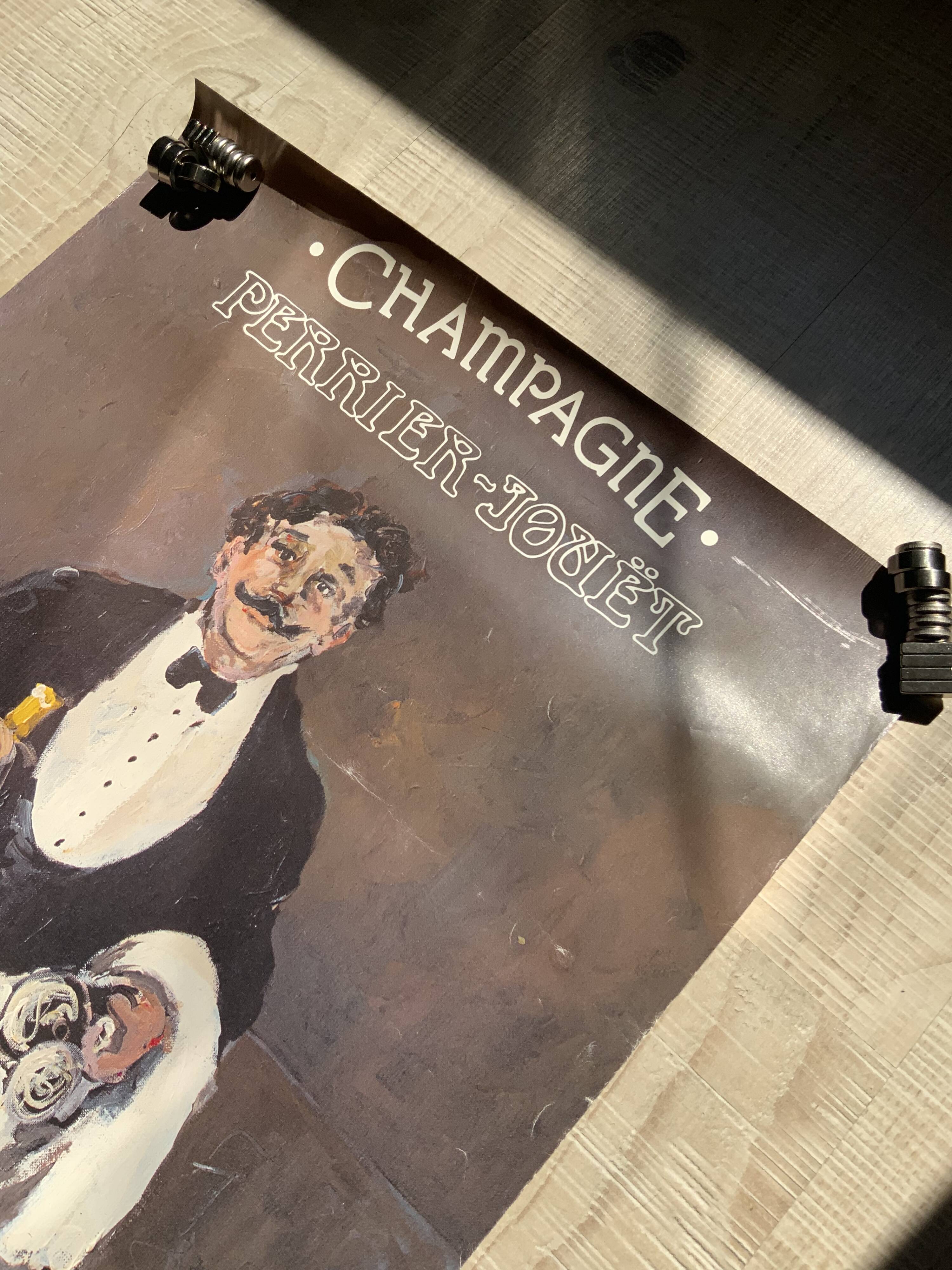 Poster champagne Perrier Jouët old ad vintage