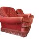 Set de 2 fauteuils vintage vieux rose avec franges