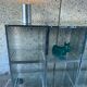 Modular bookcase, shelves composed of cubes facets of glass desselles