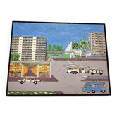 Naive Art painting painting on wood