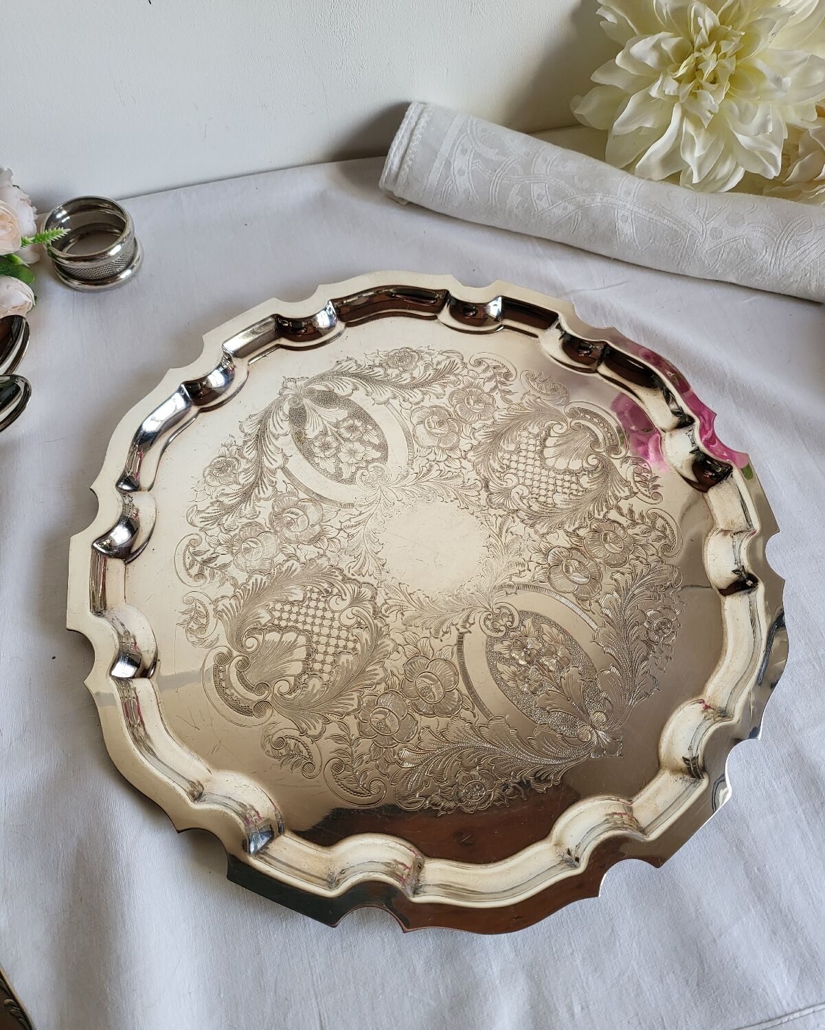 Silver-plated service tray English