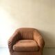 Club armchair in short terracotta velvet, Steiner Paris France 1970
