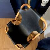 Bamboo and leather sling chair