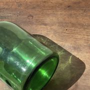 3x bouteilles en vert &bleu comme base pour lampes