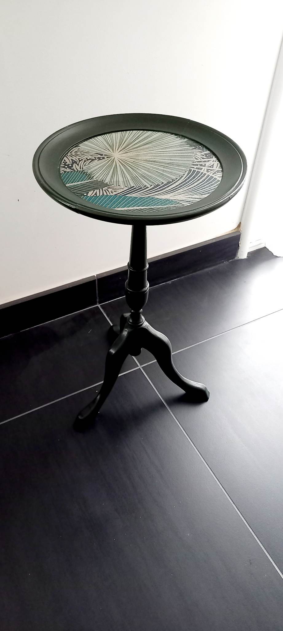 Vintage pedestal table restyled