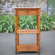 Bedside table wood imitation bamboo and marble colonial style, pedestal table, furniture 1 old drawer