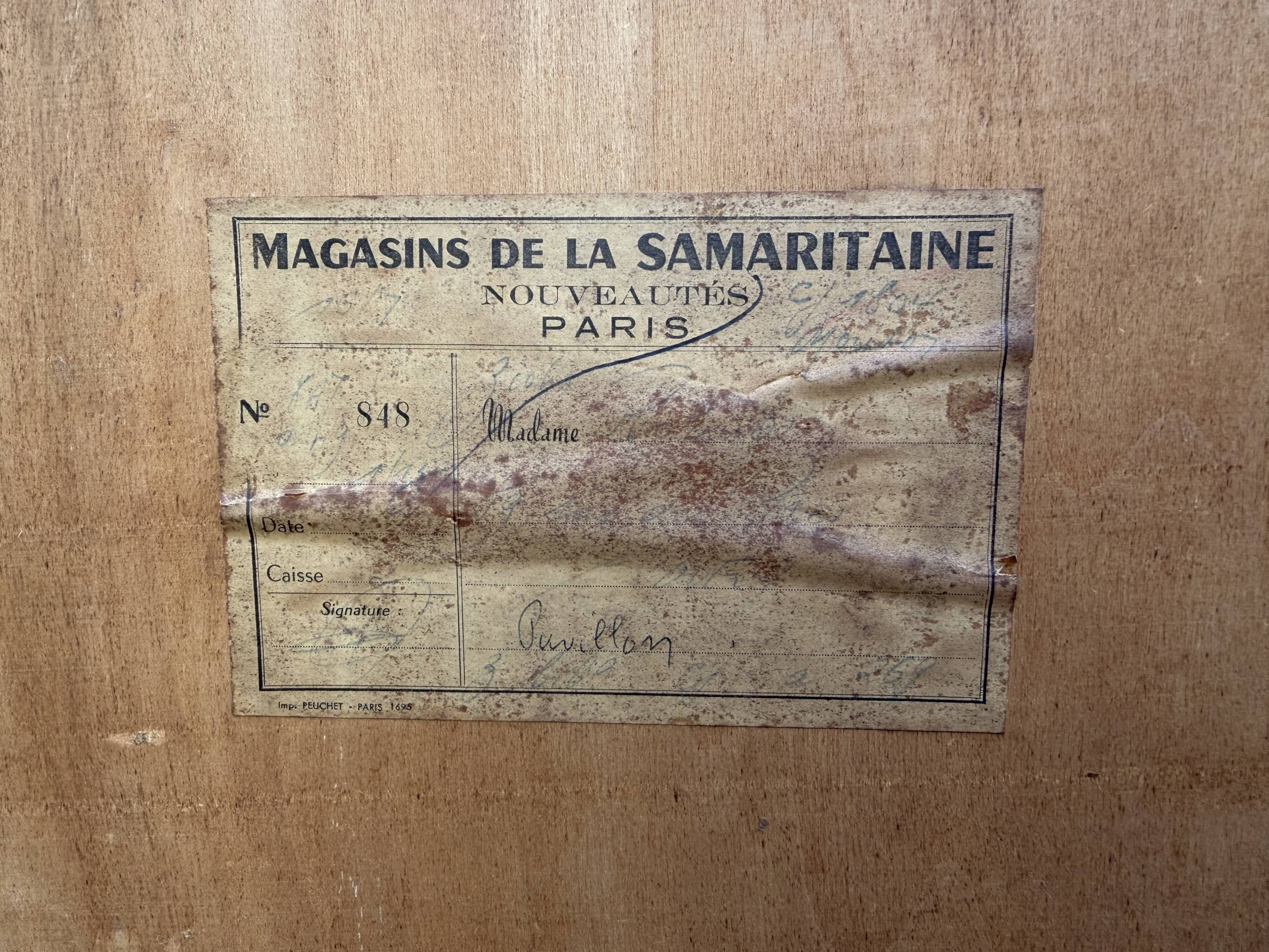 Grey glass-fronted Parisian wardrobe from La Samaritaine 1960