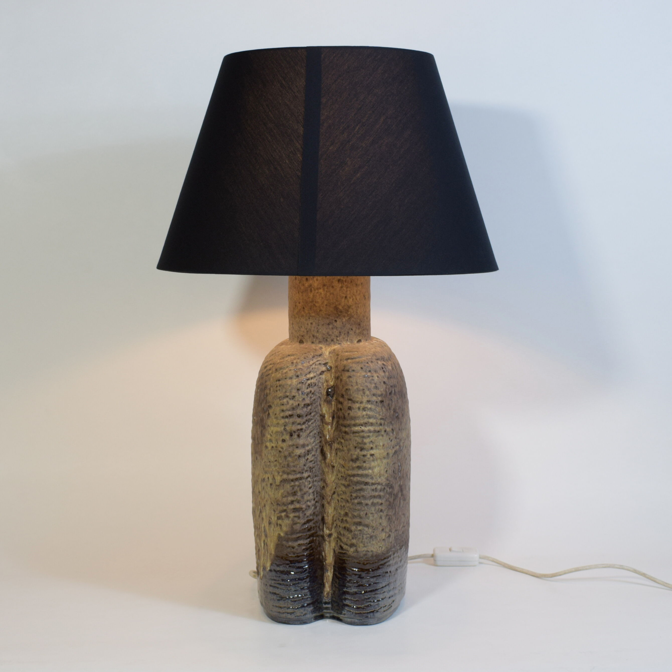 Vintage ceramic lamp and enamel by Kaiser Leuchten, Germany 1969