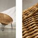 Vintage Mid-Century Italian Modern Boho Rattan Spherical Bowl Chair, 1950s