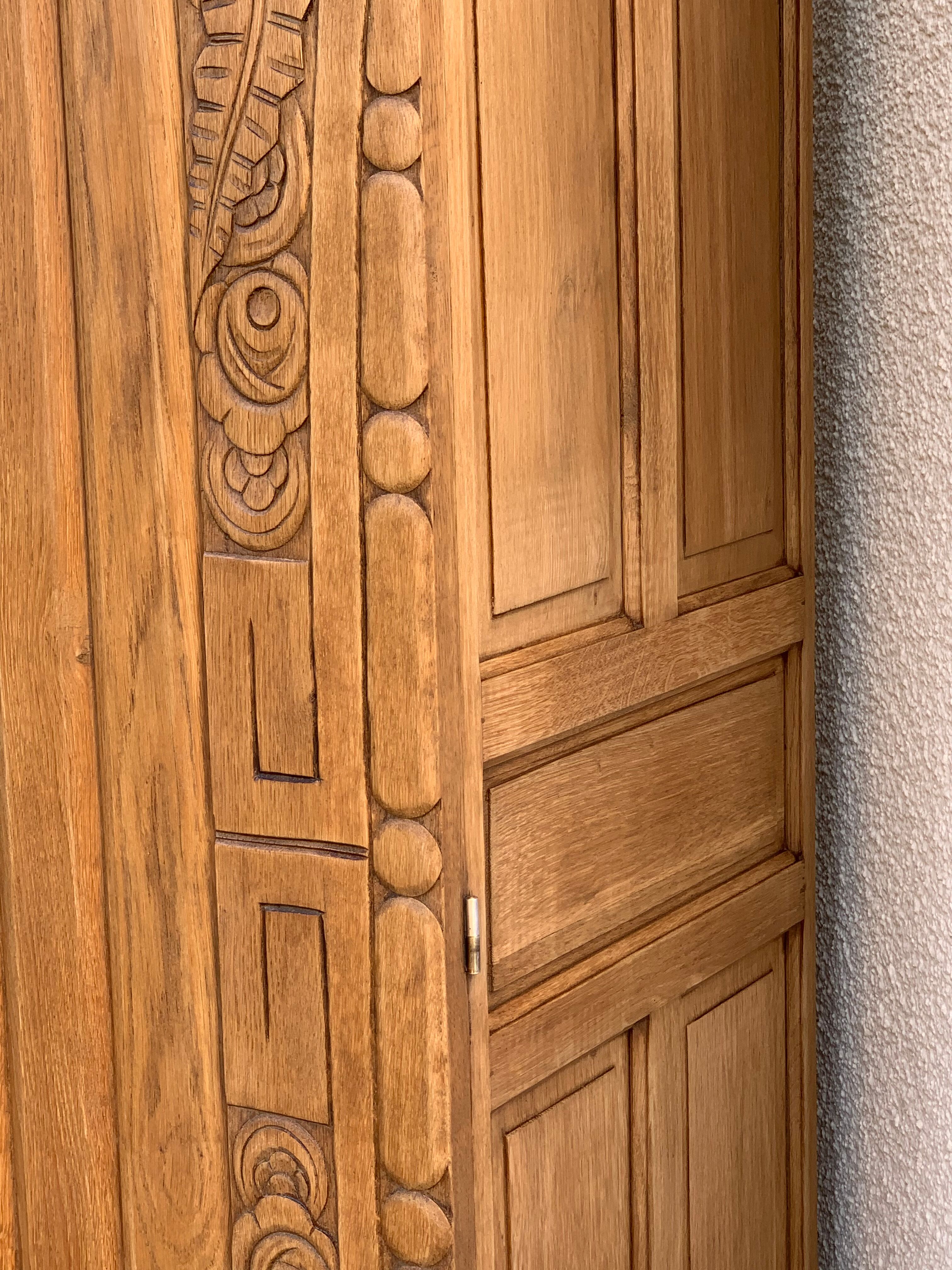 Armoire parisienne art déco chêne massif brut