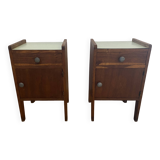 Pair of solid oak bedside tables from the 1950s.