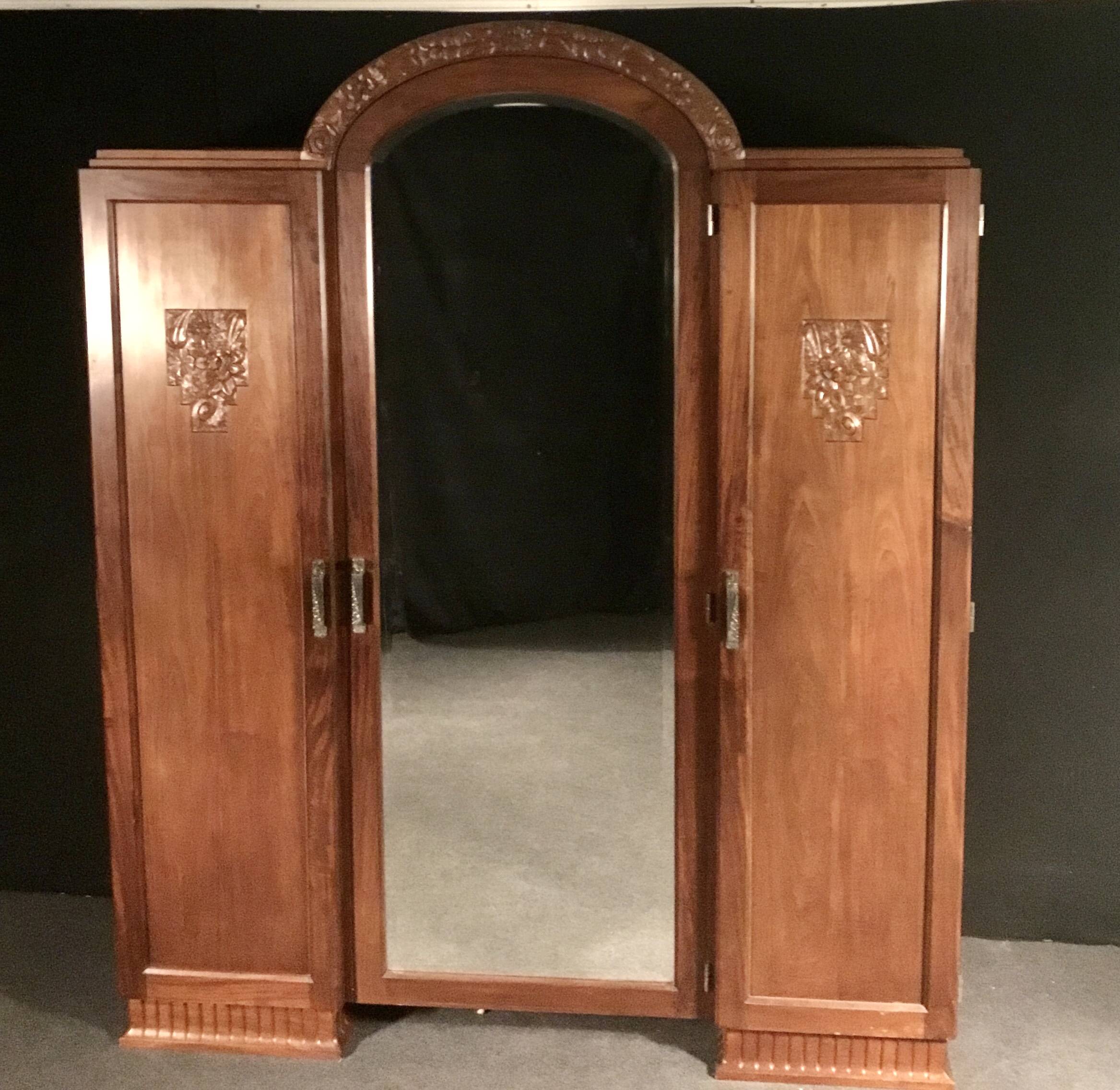 Art Deco mahogany wardrobe