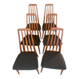Set of 6 Eva chairs by Niels Koefoed