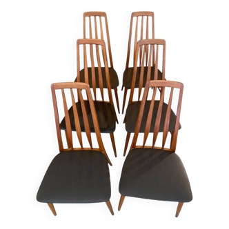 Set of 6 Eva chairs by Niels Koefoed