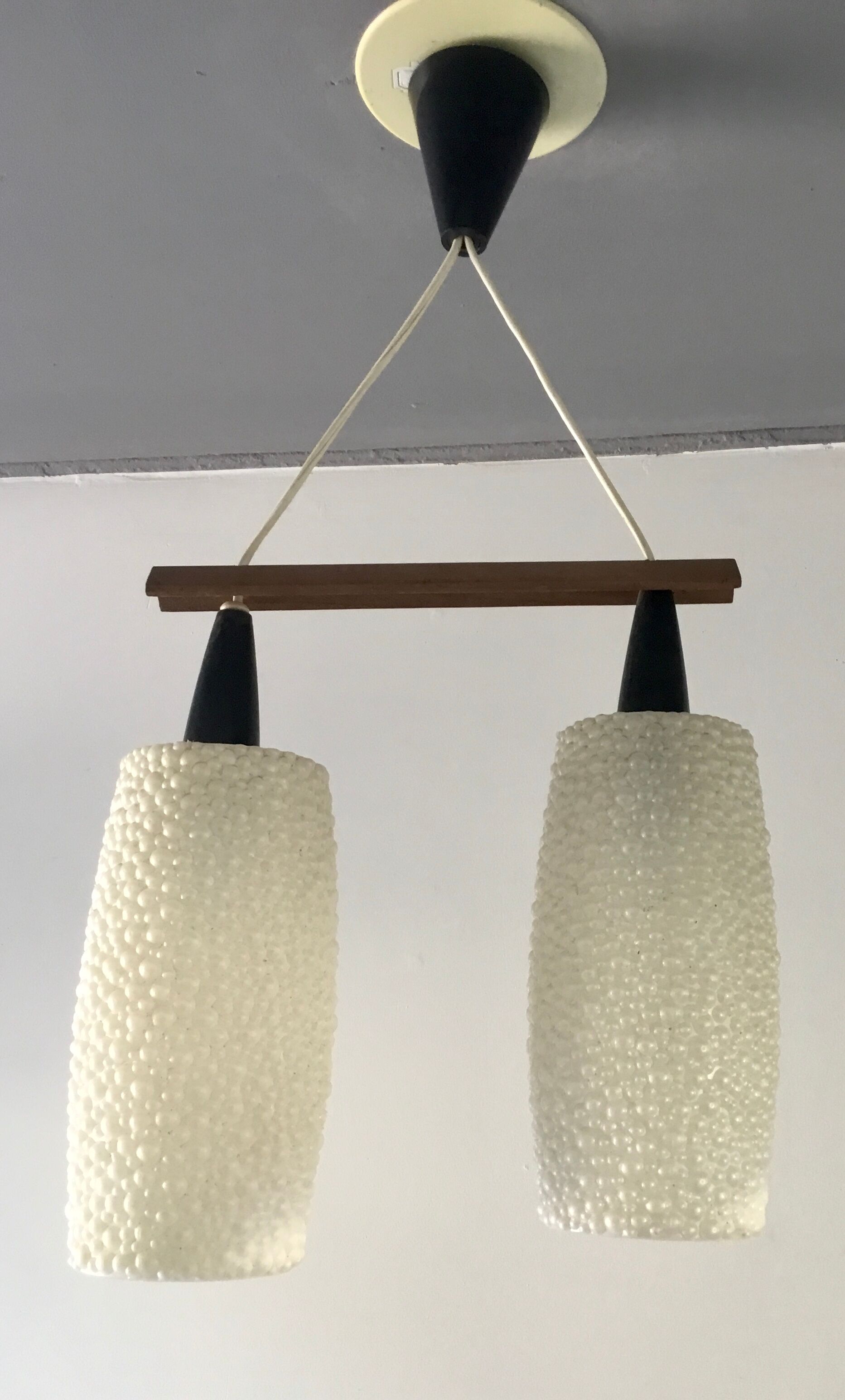 Scandinavian bubble suspension light 2 bulbs - 1960