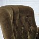Fauteuil scandinave des années 1950, velours vert, bois de frêne.