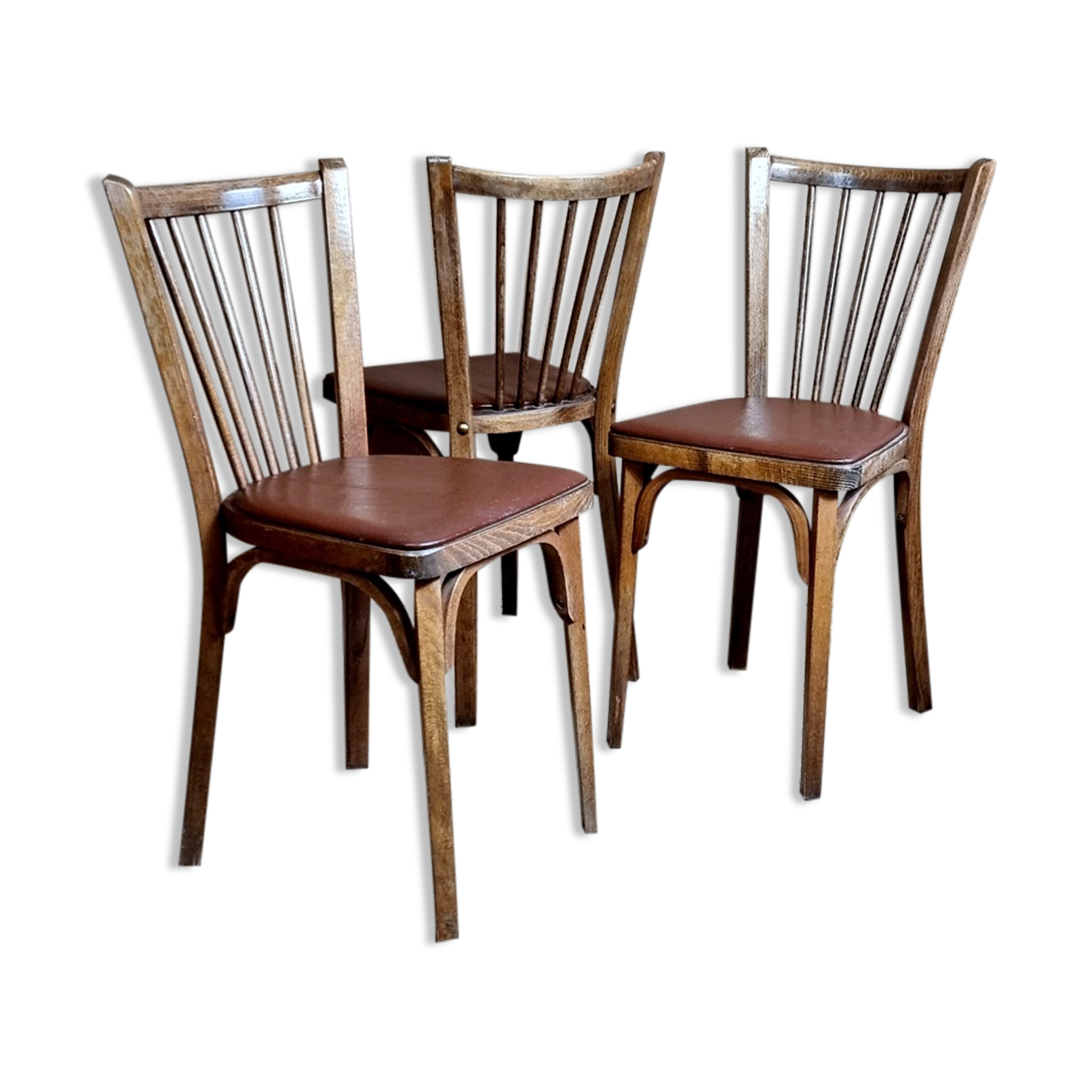 Set 3 chaises Baumann N°53 années 60/70