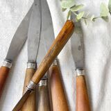 6 Vintage Horn Knives Silver Steel Blade LEPINE A LYON France 19th Century