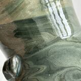 Green marbled ceramic vase