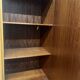 Vintage wooden wardrobe/shelf with mirror doors.