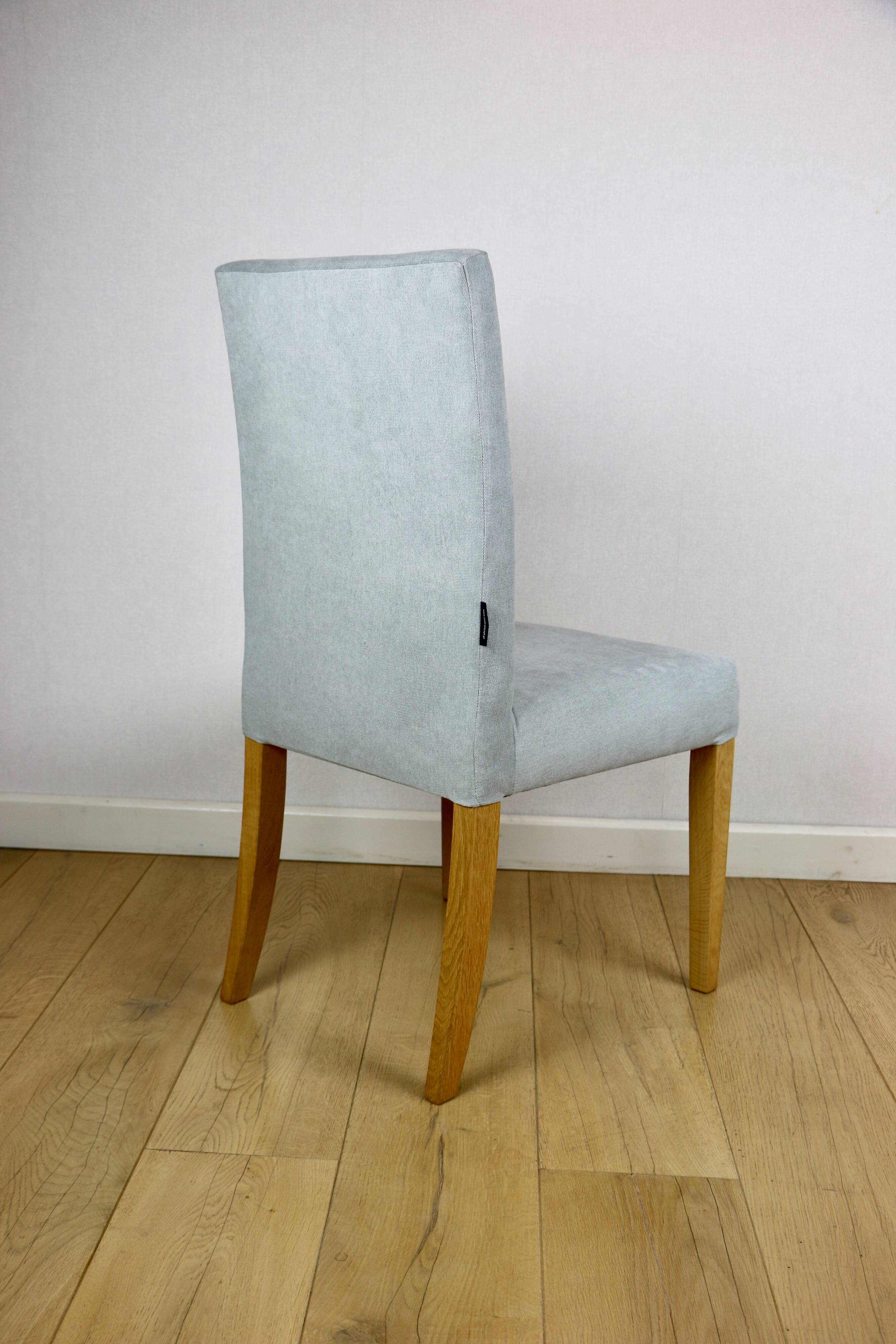 Oak chairs Ikea after renovation vintage blue-celadon-grey - 2 pieces - set