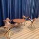 Safari stools & table set, 1970s, set of 5