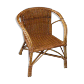 Charming small armchair in rattan and wicker for children vintage 1960/70