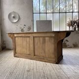 Two-sided central island counter in pine 220cm