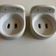 Pair of white porcelain bathroom shelves 1950