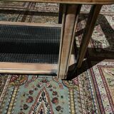 Wood, cane and glass coffee table