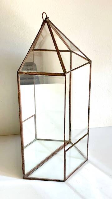 Vide poche mural miroir et laiton vintage