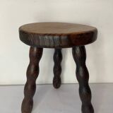 Brutalist wooden stool