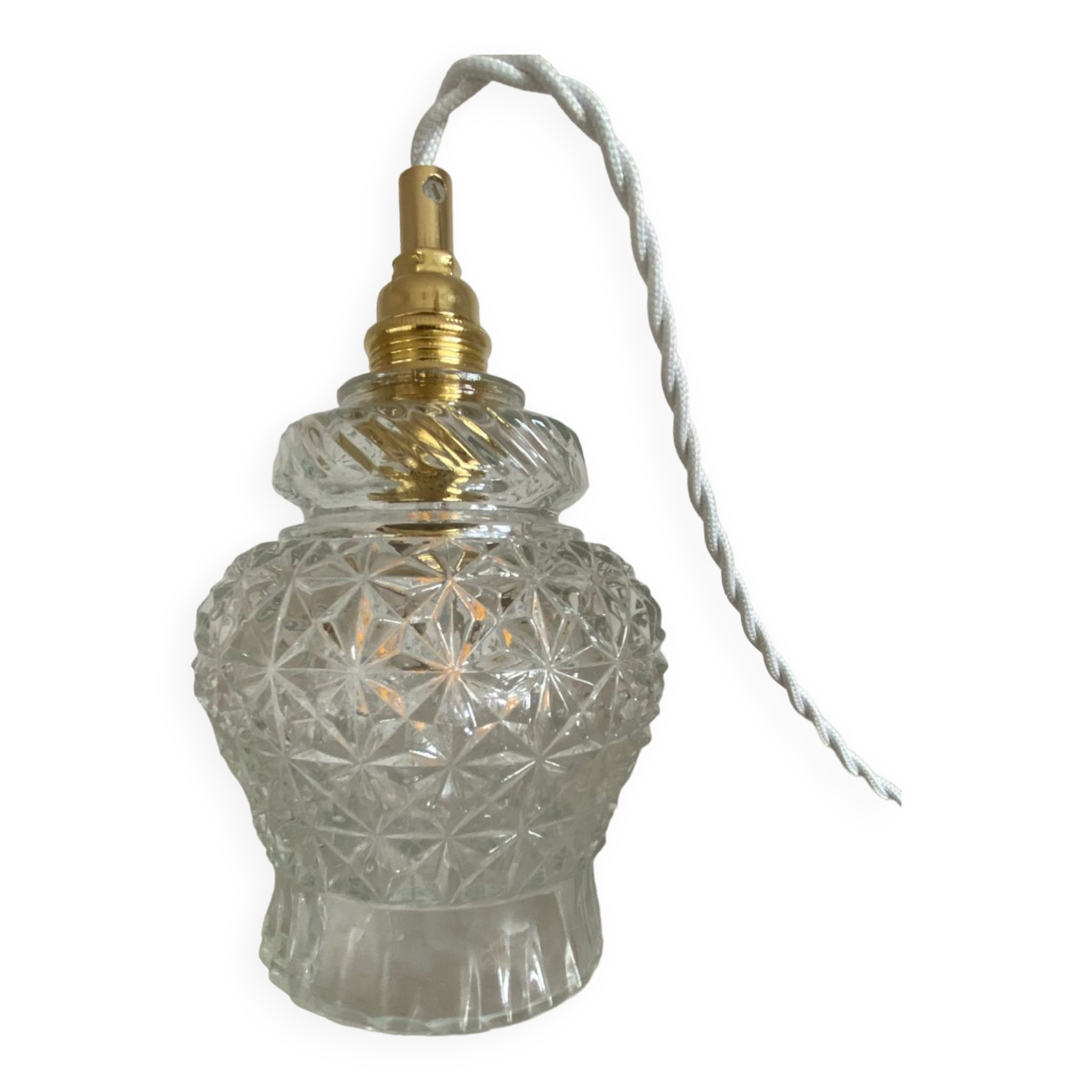 Walking lamp or pendant lamp with vintage tulip