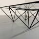 Vintage 1980s Italian architectural design metal coffee table.