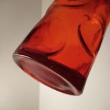 Red carafe with molded glass with hollow bubbles