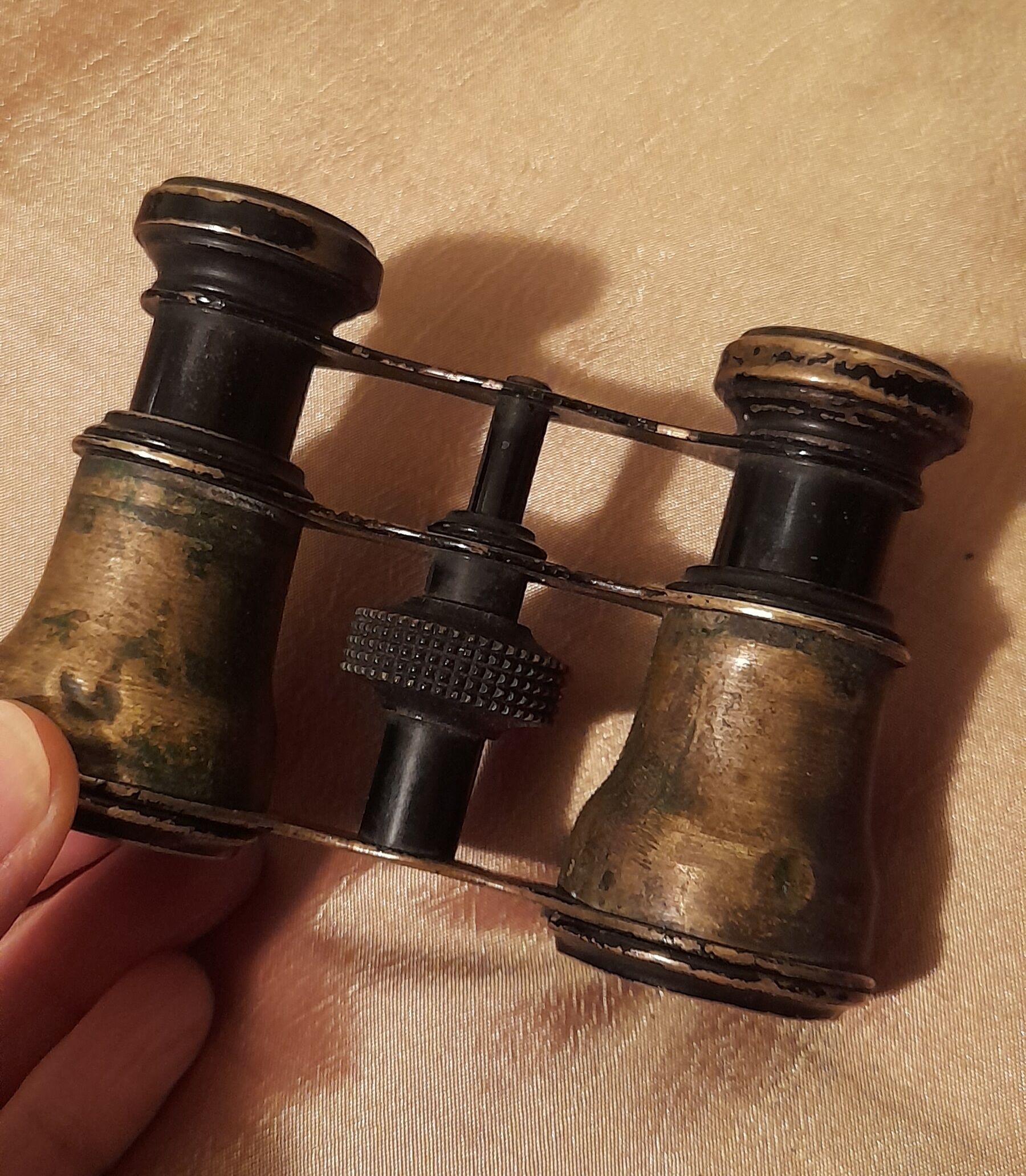Theatre binoculars, Opera glasses, brass, vintage