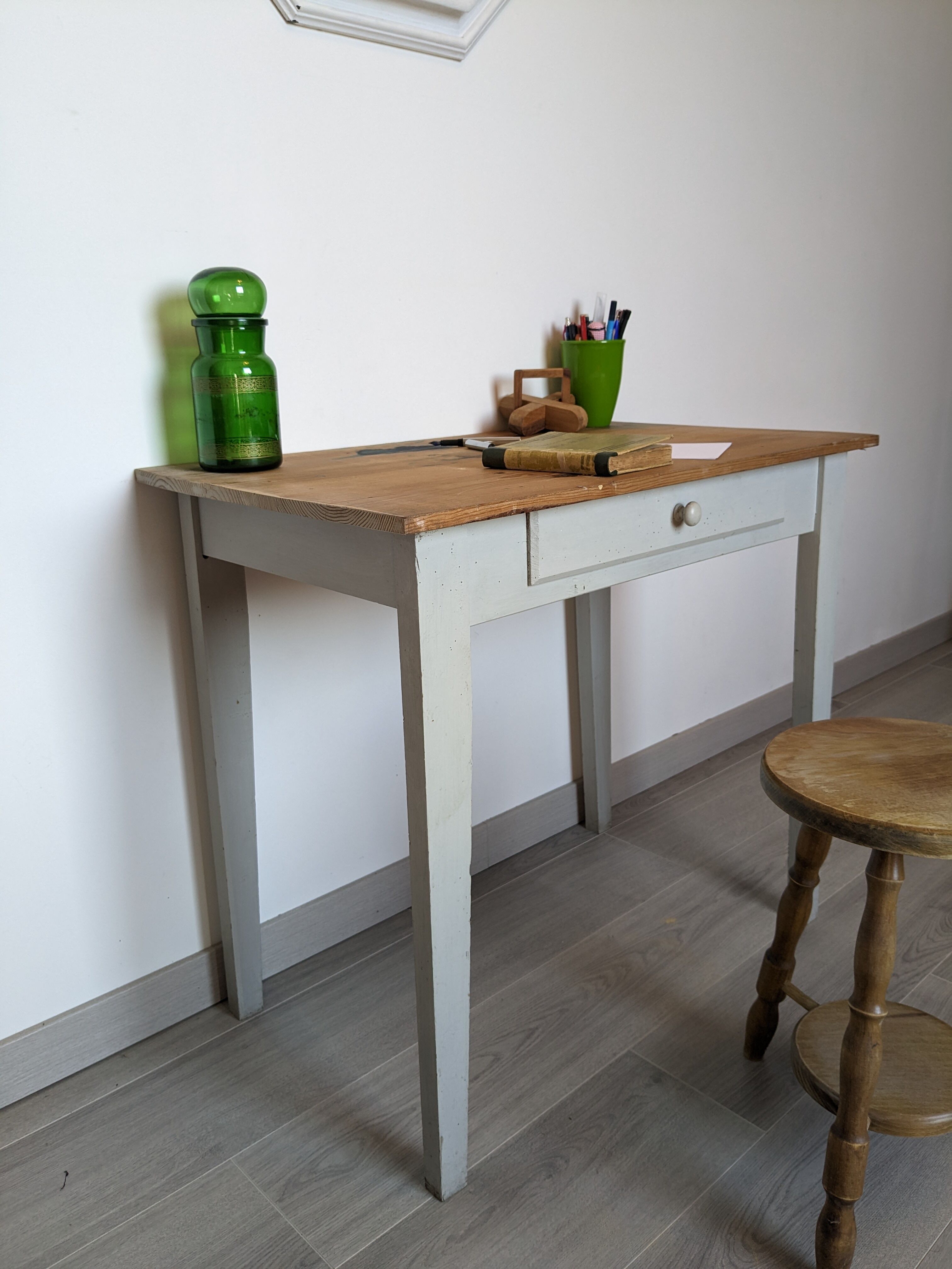 Old country pine side table