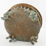 Repelled copper planter with acanthus and cast bronze legs, 1900s