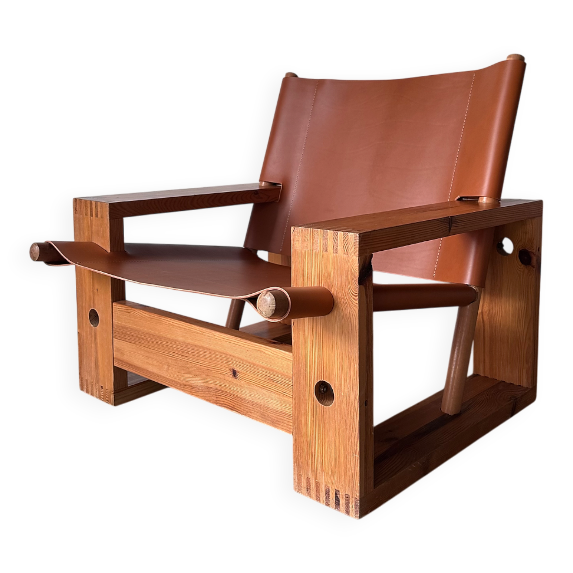 Brutalist lounge chair, Ate Van Apeldoorn, Houtwerk Hattem, Netherlands, 1970s