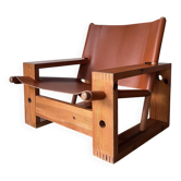 Brutalist lounge chair, Ate Van Apeldoorn, Houtwerk Hattem, Netherlands, 1970s