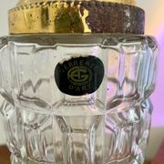 Grande bonbonnière verre et métal doré