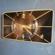 Vintage formica clock silent rectangular wall clock "Japy electric black yellow"