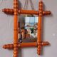 Late 19th century mirror circa 1900 in beech, bamboo shape