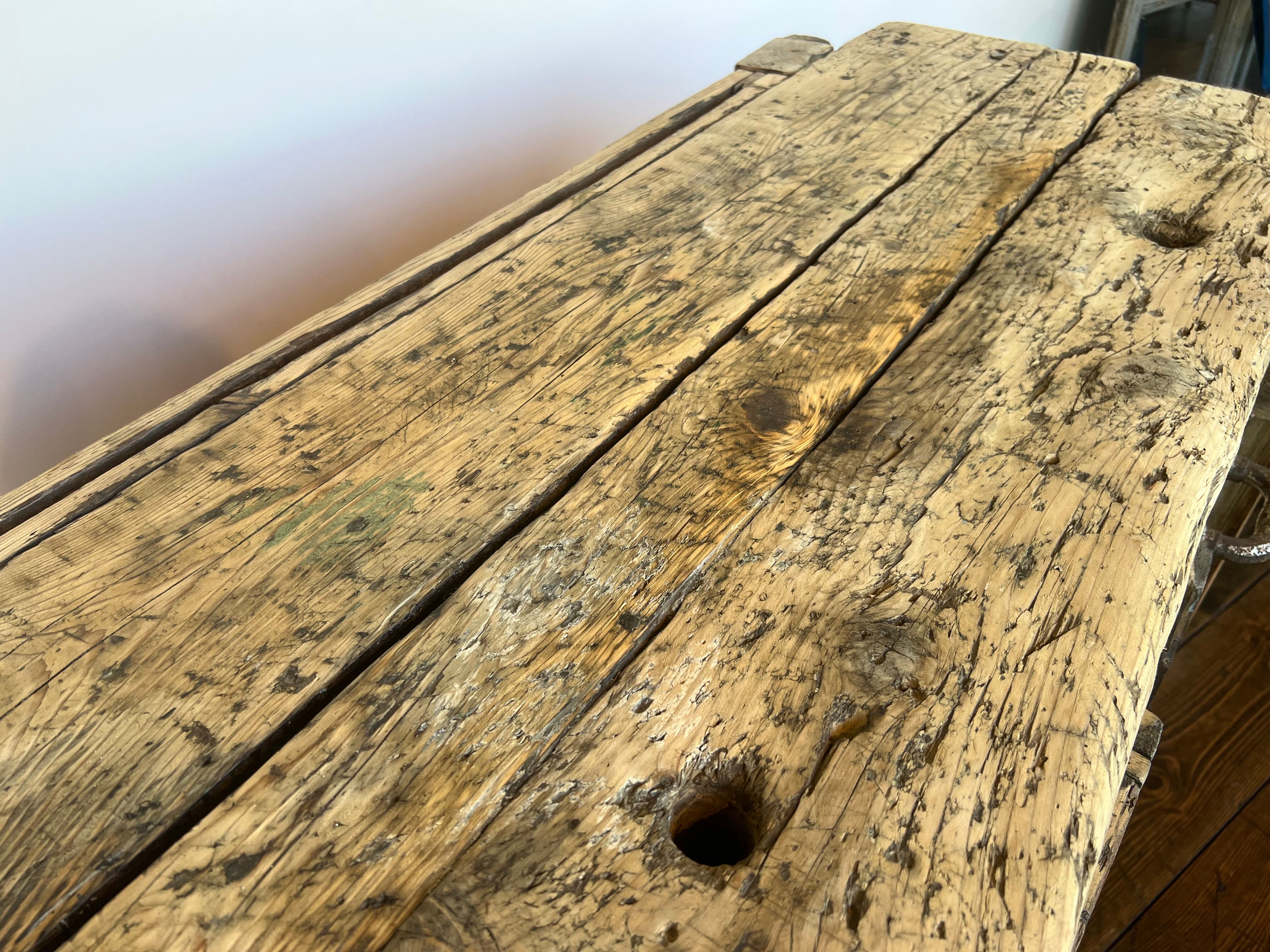 Raw wood workbench