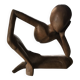 Pensive man wooden statue