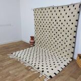 Handmade moroccan polka dot berber rug 294 x 194 cm
